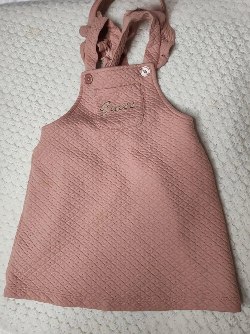 Guess Kids Girl Overall Jumper Dress in Pink Quilted Size 3T